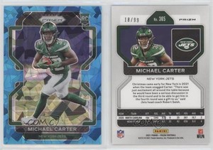 2021 Panini Prizm Rookie Blue Ice Prizm /99 Michael Carter #365 Rookie RC