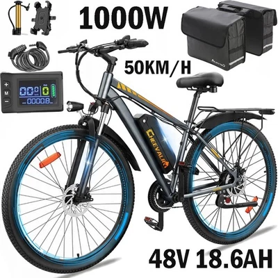 CHEEVALRY 29 Zoll E-Mountainbike 48V 18,6AH E-Bike 1000W Off-Road Elektrofahrrad 50KM/H
