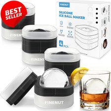 2.5 Inch Ice Ball Maker Mold 4 Pack Silicone Whiskey Cocktail Ice Mold - US