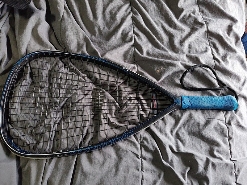 Gearbox GBX1  Racquet - 170T Teardrop  Form 3 5/8  (Blue) -W/Python Grip