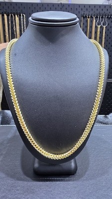 Franco Chain Necklace 14K Solid Gold. 22 Inch.