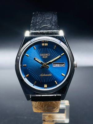 2 Cadrans Seiko 5 En état Moyen – Avec Track Des Minutes – Pour Restauration (réf. -8853)