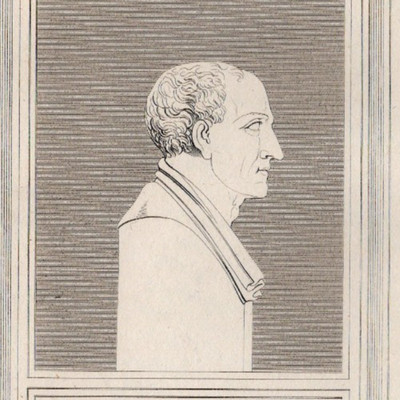 HORTENSIUS   Ancient Roman Orator Portrait 1811 Antique Copper Engraving