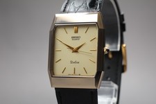Vintage Exc 5 Seiko Dolce 9521-5110 Gold Dial Men's Quartz Watch From JAPAN