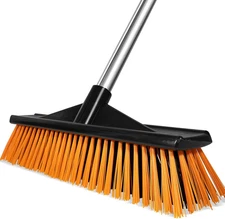 18" Heavy Push Broom for Outdoor Floor Cleaning Heavy Duty Outdoor Broom