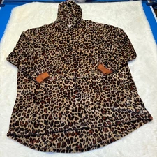 The Comfy Leopard Print Oversized Hooded Blanket Sweatshirt Lounger OSFM
