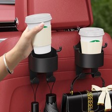 Multifunctional Hook for Car Seat Back, 2 in 1 Car Hook Backseat Cup Holder OY