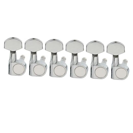 Pro 6-in-line 2-Pin Guitar Tuners Machine Heads 15:1 Ratio Tuning Pegs Chrome
