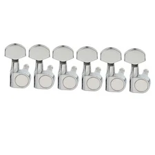  Pro 6-in-line 2-Pin Guitar Tuners Machine Heads 15:1 Ratio Tuning Pegs Chrome