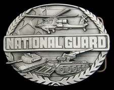 RG20116 NOS VINTAGE 1991 SISKIYOU  NATIONAL GUARD  PEWTER BELT BUCKLE