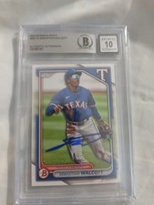 2024 BOWMAN DRAFT #BD112 SEBASTIAN WALCOTT AUTHENTIC AUTO 18195181 BECKETT 10...