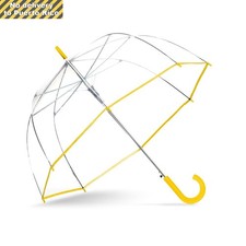 52" Auto Open Bubble Rain Umbrella - Clear Yellow Fast delivery