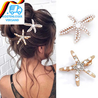 Haarspangen Seestern MäDchen, 2 StüCk Haarschmuck Damen Sommer Haarspange Perlen