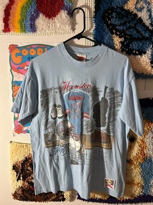 HOUSTON OILERS Rare Vintage 90s Nutmeg Mills NFL Locker Room Embroidered T-Shirt