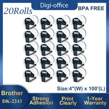 20Rolls 4"x100' Continuous Paper Tape DK-2243 for Brother QL-1050 Label Printer