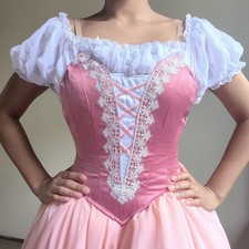 Professional Ballet Pink Romantic Tutu Dress Peasant Costume Swanhilda Giselle