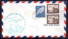 United Nations 1960 TWA First Flight Round Trip Airmail Cover New York to Bombay