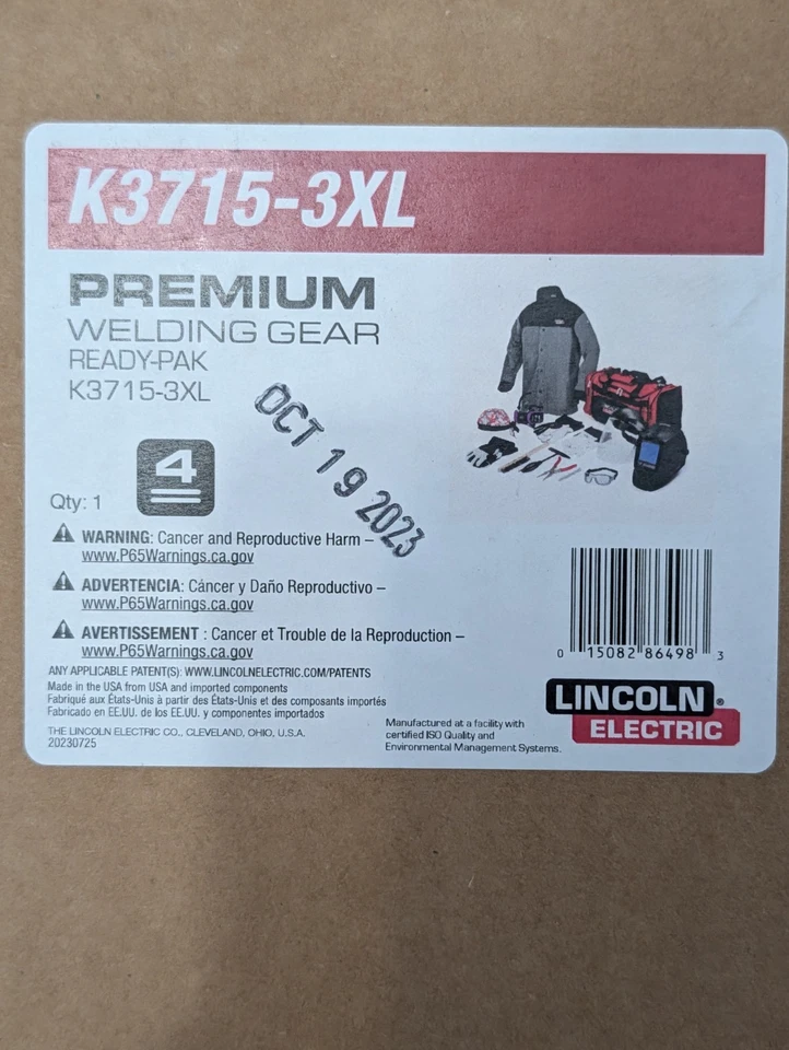 Lincoln Electric Premium Education Welding Gear Ready-Pak K3715 Size 3XL Helmet  - Image 2 of 2