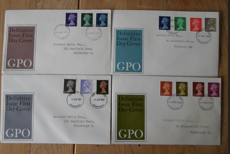 Stamps GB FDC definitives 1967 1968