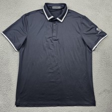 G Fore Polo Shirt Mens Black XL Golf Performance Lightweight Stretch Collared