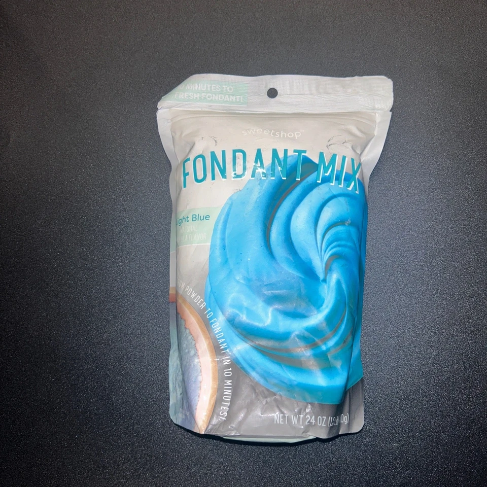 Nueva mezcla de fondant vainilla azul claro Sweetshop 24 oz EXP 2027 Foto 2 de 4