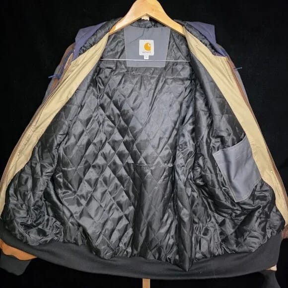 NWOT Carhartt Reworked Patchwork Quilt-Lined Canvas Hoodie image 6