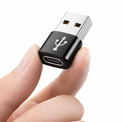 USB to Type-C OTG adapter for fast charge and data sync, compatible phones