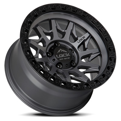 1 New 20x10 Lock Off-Road Lunatic Gray Black Ring 6x139.7 6x5.5 ET-18 Wheel