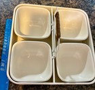 NEW! Informal Snack Set w/ Handle features 4 Separate  @3.5" Square  trays — photo 1