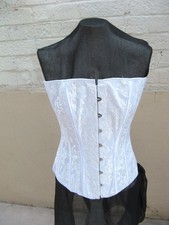 Basque corset, white. In excellent unused condition Boned and laced