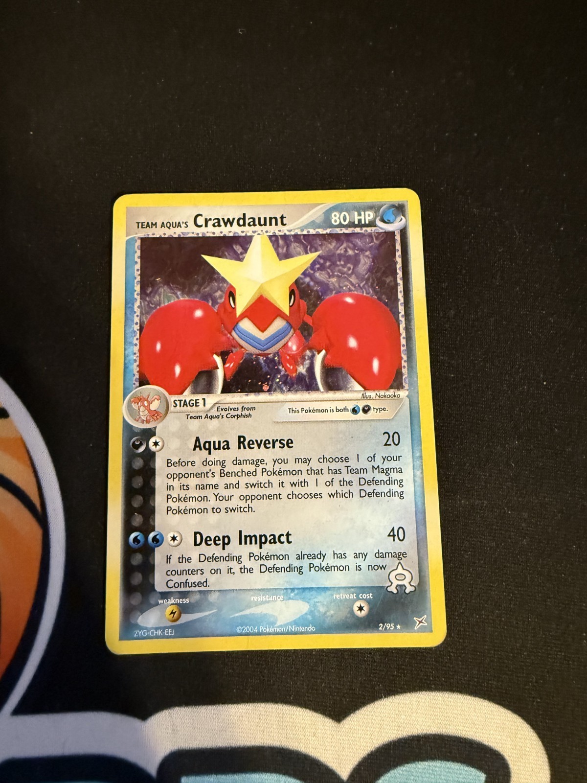 Team Aqua's Crawdaunt 2/95 Pokemon EX Team Magma vs Team Aqua Holo Rare Card