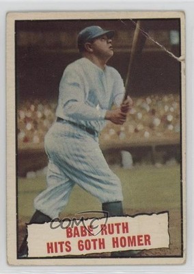 1961 Topps Baseball Thrills Babe Ruth Hits 60th Homer #401 HOF 1r37