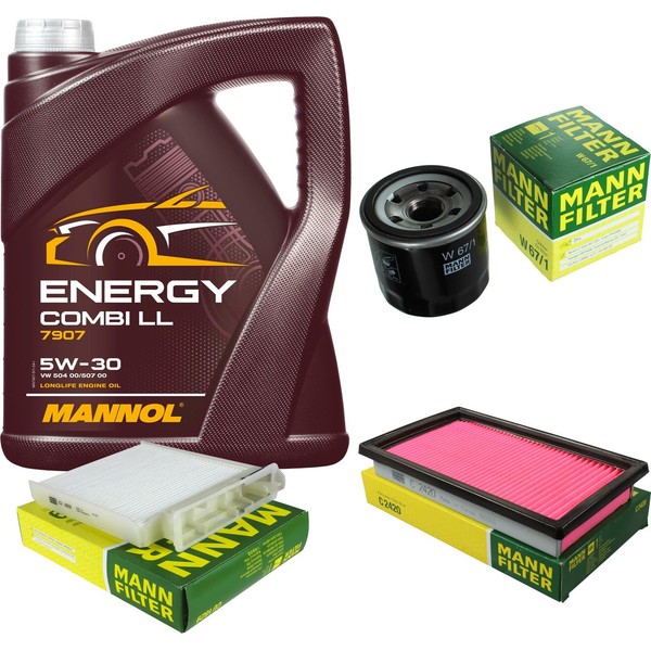 Inspektionspaket 5L Mannol Energy 5W-30 FüR Nissan Note 1.6 NV200 Evalia Micra-image