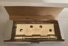 Image of Brass Grade 13 Fire Rated Square Ball Bearing Hinges 102mmx76mm 2 Pack (1698G)