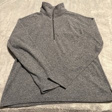 Eddie Bauer Women's Gray Fleece Quarter Zip Pullover Sweater Large Hiking