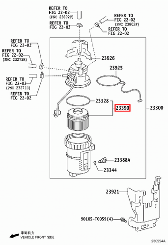 Genuine Hilux GUN126 GUN125 GUN123 1GD 2.8 Diesel 2GD 2.4 Diesel Fuel Filter - Picture 6 of 12
