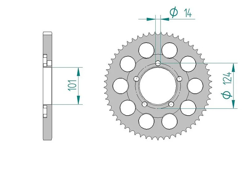 Kettenrad Alu 40-ZäHne 525-Teilung FüR Ktm RC8 1190 R Track Bj. 2011-2013-image