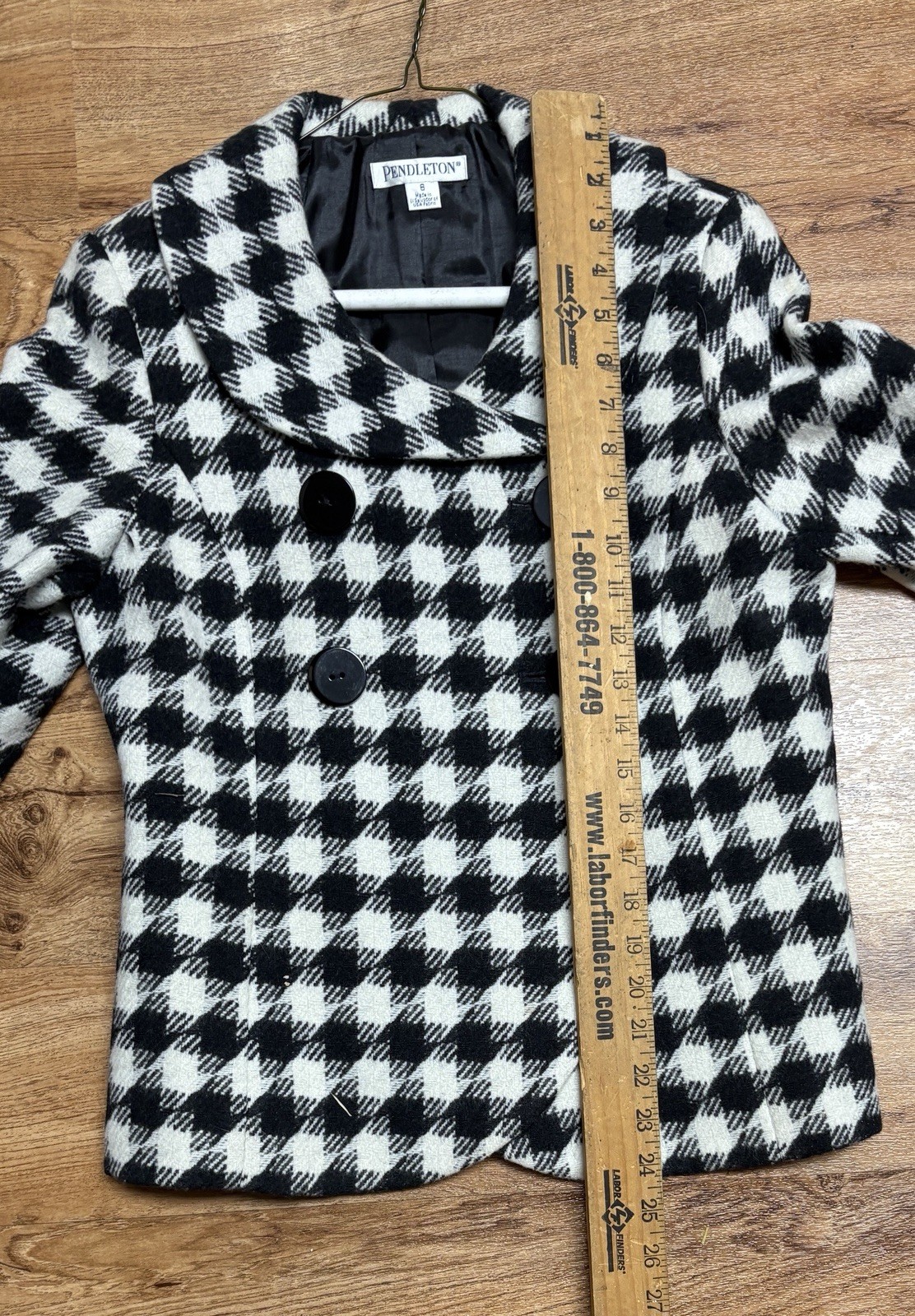 Pendleton Houndstooth Jacket Wool Black & White W… - image 13