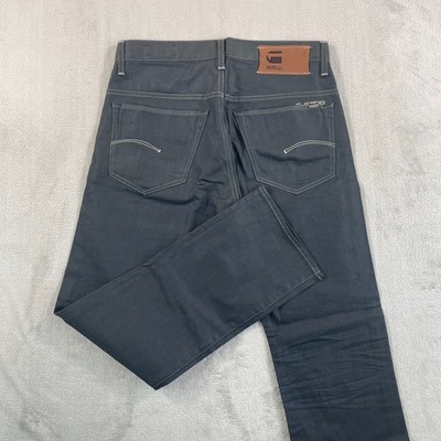 G-Star Raw 3301 Straight Leg Jeans Men Charcoal Denim Button