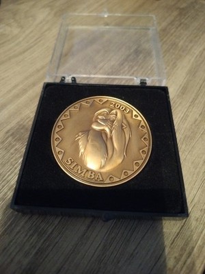 2003 WALT DISNEY  COLLECTOR'S SERIES THE LION KING SIMBA MEDAL