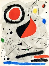 Joan MIRO Original 1964 Color Lithograph THE BOW / LE NOEUD Surreal Modern Art