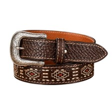Ranger Belt Co Tooled Leather Western Belt 30 Brown Southwestern Rodeo Cowgirl