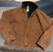 Carhartt Sandstone Jacket Arctic Quilt Lined Mens Large J22 BRN CHT corduroy