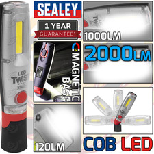 Image of SEALEY COB LED Work Light Torch 2000 Lumens Li-Ion Rechargeable Inspection Lamp