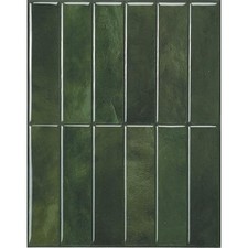 Peel and Stick Backsplash - 5 Sheets of 11.43'' x 9'' - 3D Sefrou Green