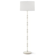 Robert Abbey Kane 1Lt Floor Lamp, Matte Daisy/Nickel/Ascot White Shade - MDY74
