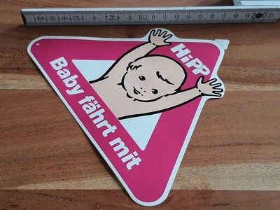 Baby fährt mit - HIPP   - Aufkleber / Sticker Werbung (A10)