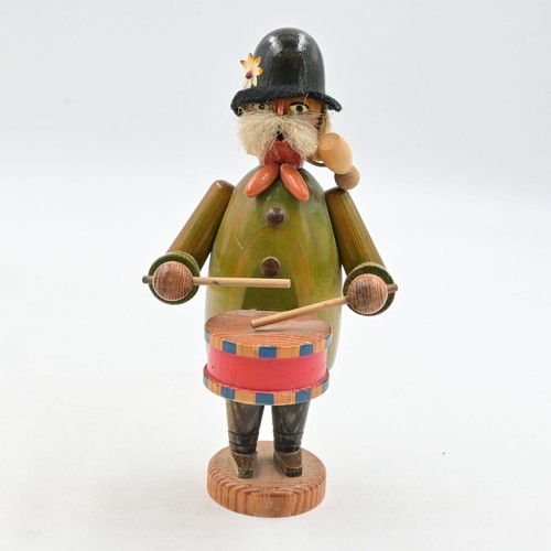 Erzgebirgische Volkskunst Seiffen Drummer Smoker Germany Figure