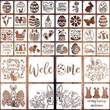 40 PCS Easter Stencils Painting Plastic Templates Scrapbooking Drawing Rock