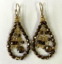 QVC Avindy Sterling Silver & 14K Gold Plated Gemstone Drop Earrings
